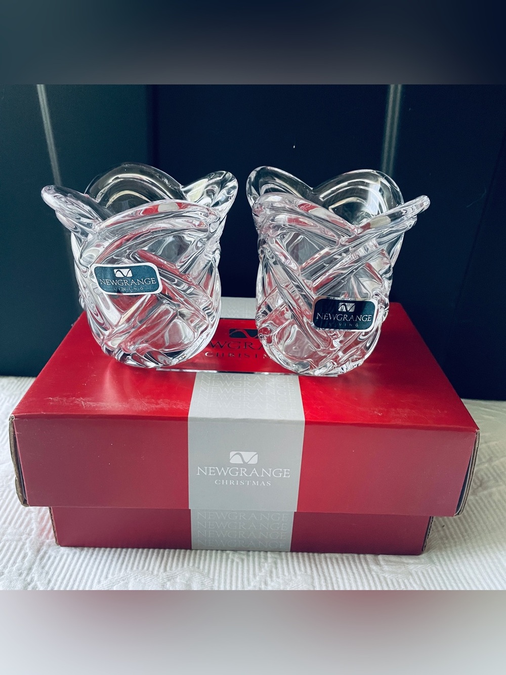 Crystal Clear Twisted Glass Votive Holders - Set of 2